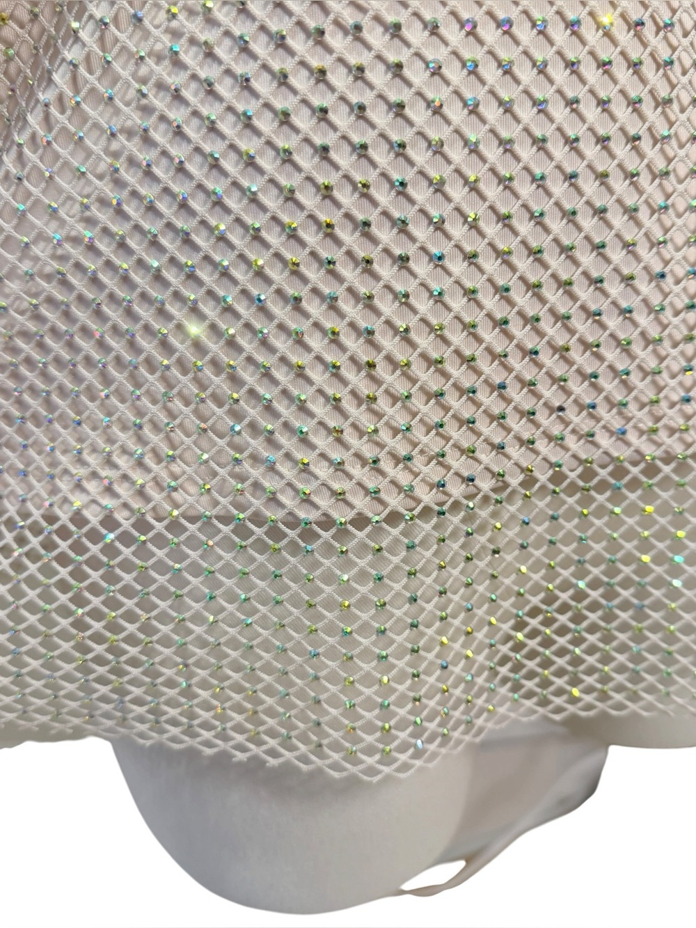 NWT - Anthropologie Sunday in Brooklyn Rhinestone Mesh Tank Ivory Size Medium - Picture 5 of 9